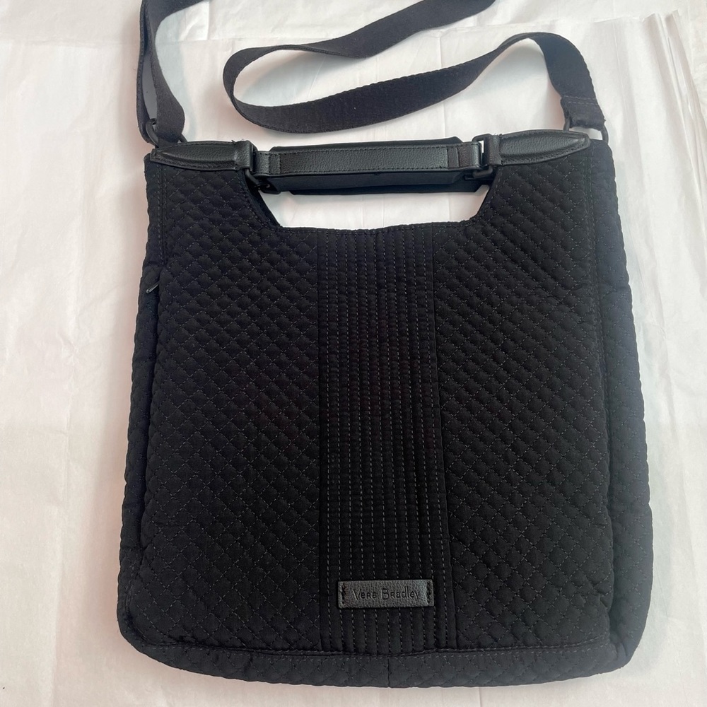 Very Bradley Black Quilted Fabric Crossbody Hipster